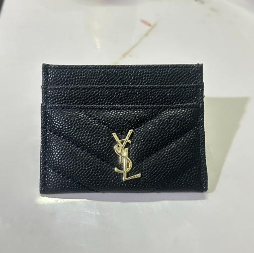 YSL Black Quilted Card Holder