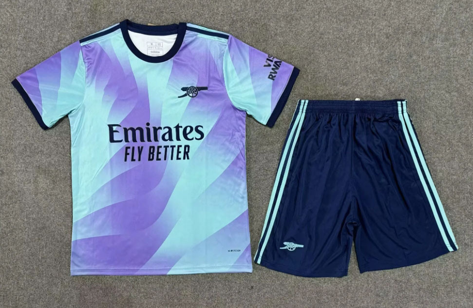 Arsenal Purple and Blue Soccer Jersey and Shorts Set