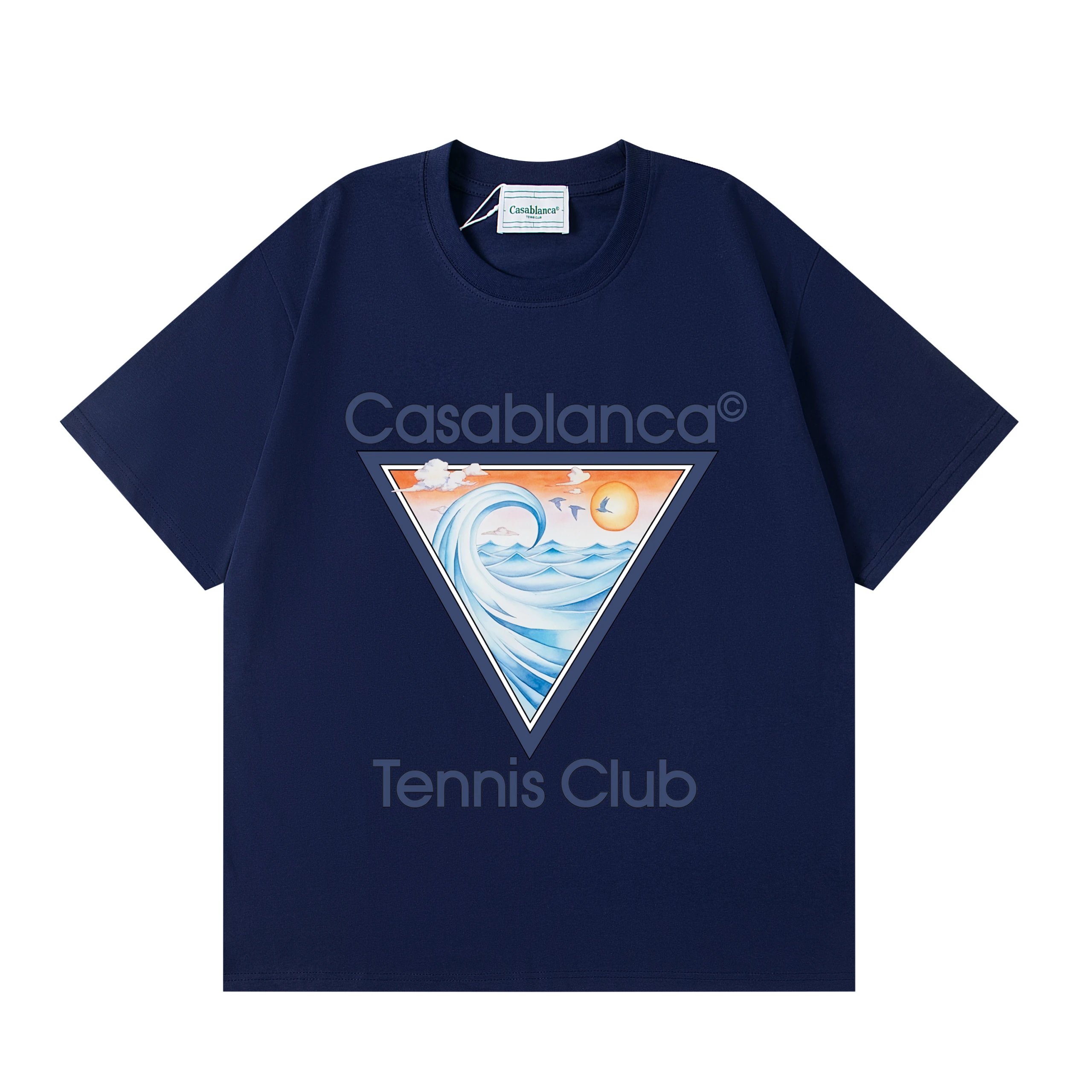 Casablanca Tennis Club Wave Print T-Shirt