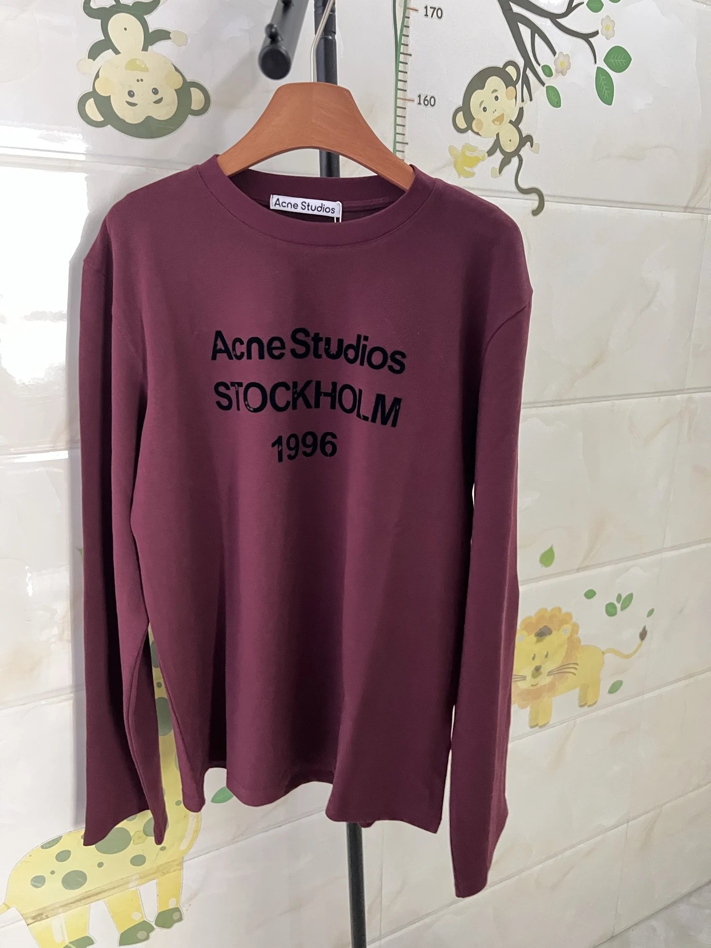 Acne Studios Stockholm 1996 Burgundy Long-Sleeve T-Shirt