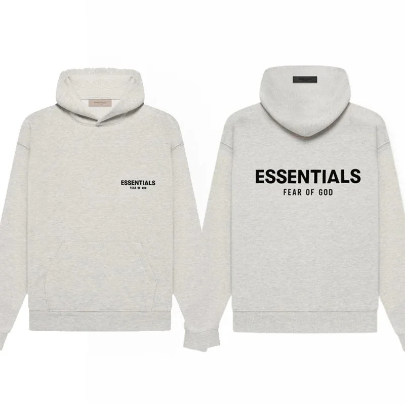 ESSENTIALS (Fear of God Sub-brand) — Double-Logo Hoodie (Front and Back)