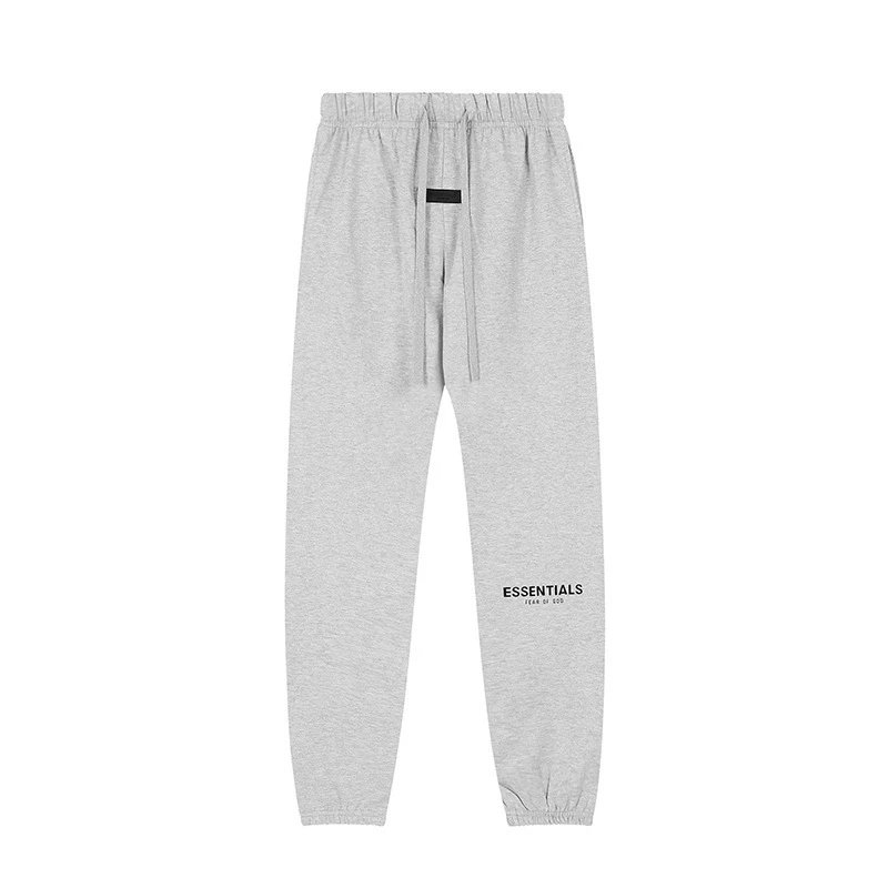 ESSENTIALS (Fear of God Sub-line) — Tapered Sweatpants with Ankle Label, Heather Grey - rep spodnie