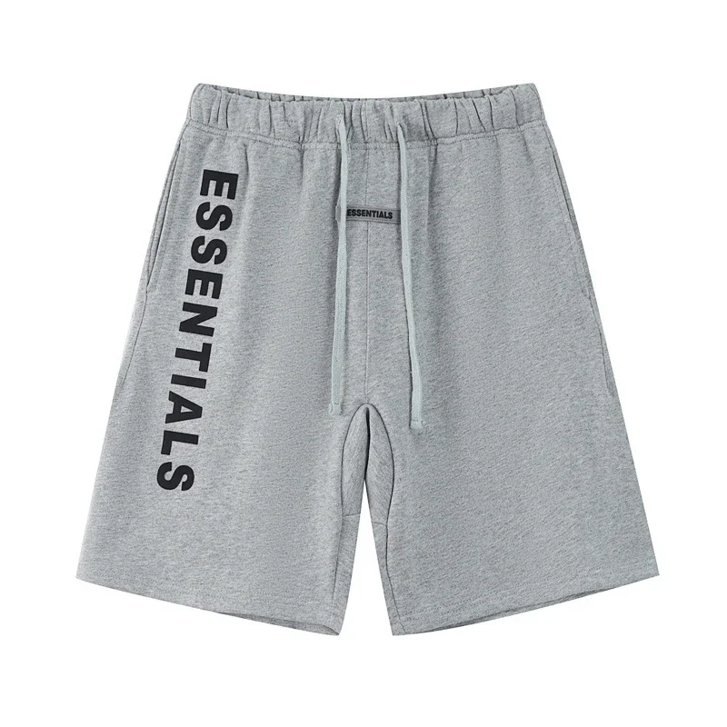 Essentials vertical print grey shorts