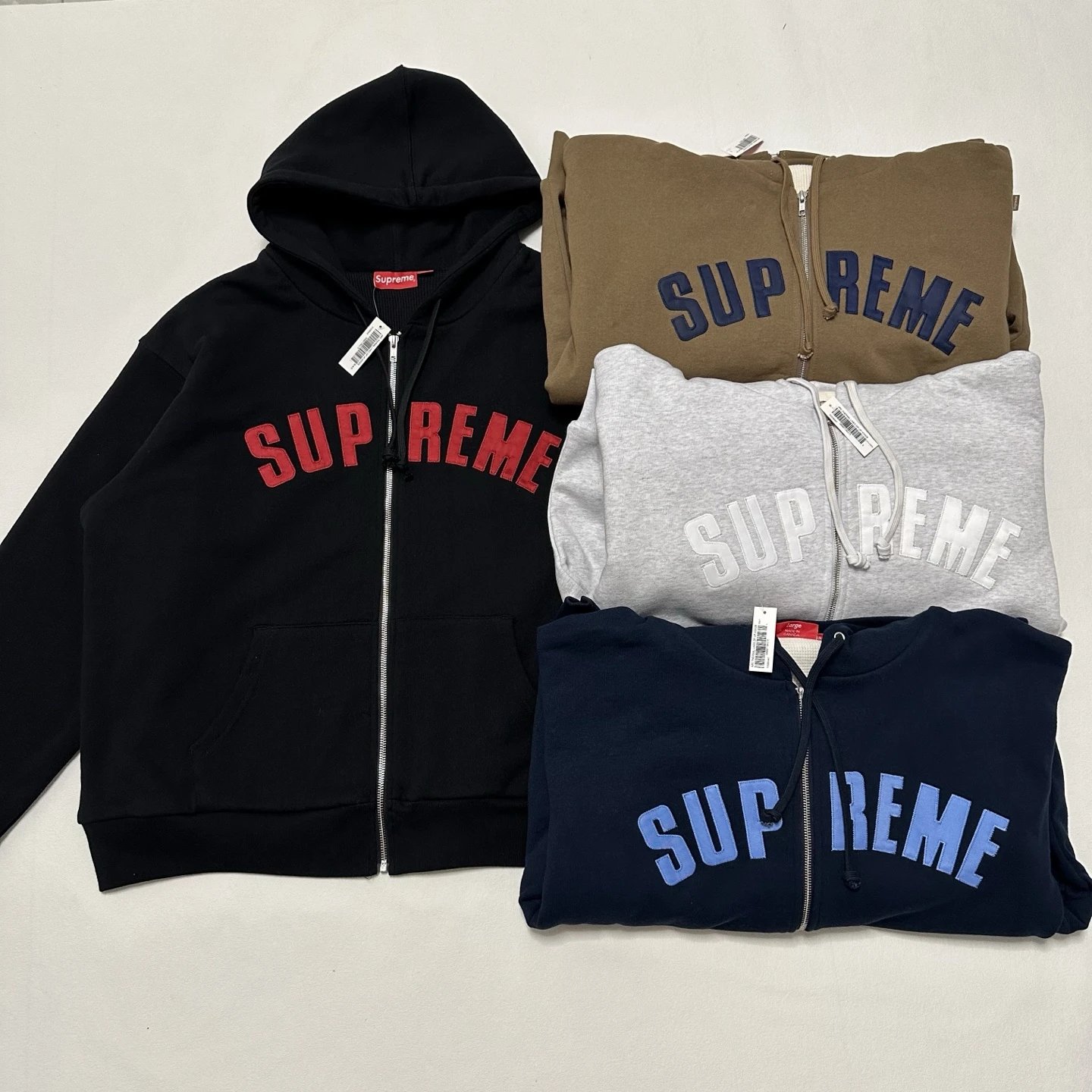 DU-12.16-2025 New Color Patch Letter Embroidered Zip-Up Jacket / Hoodie