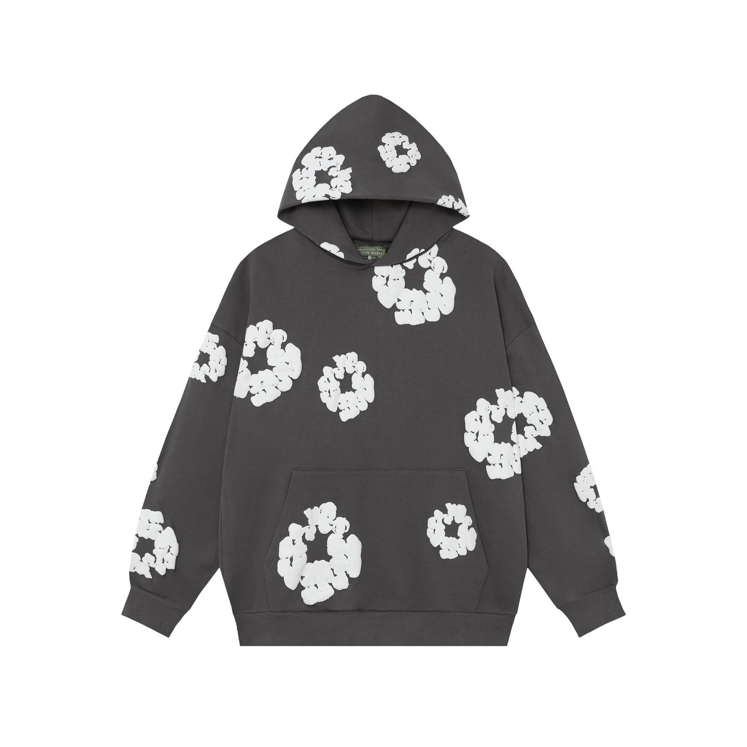 5640-Gray White Hoodie