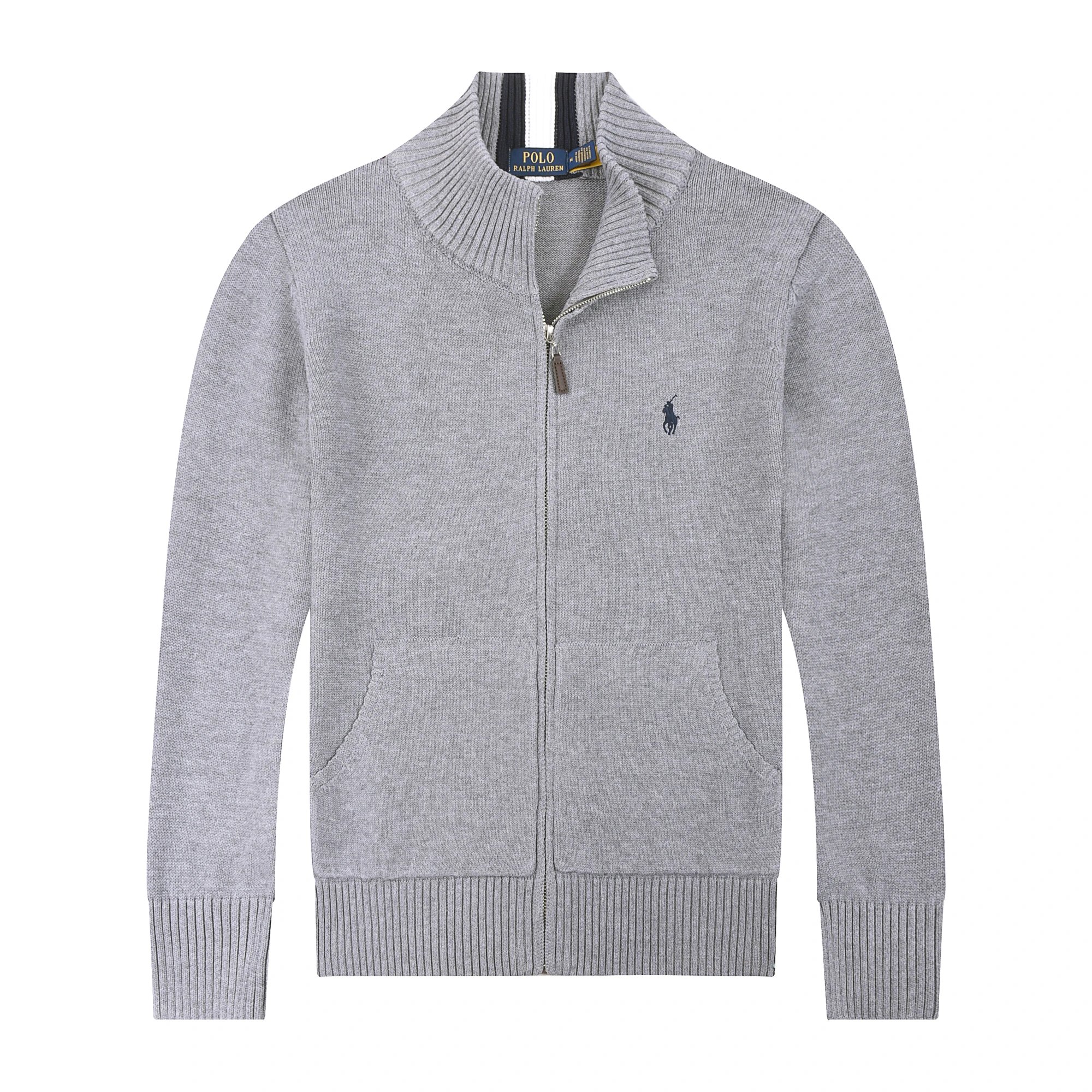 buu, 1.5- Cross border foreign trade new men's sweater cardigan zipper stand up collar thick men's sweater knit sweater Ralph [WhatsApp+8615302478915]