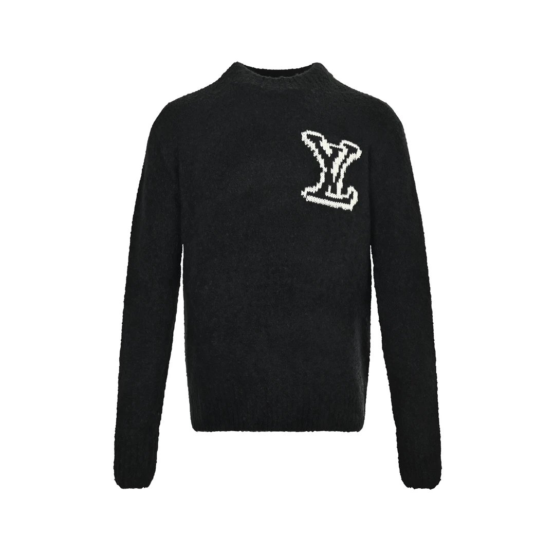 Louis Vuitton 22FW Jacquard Logo Crewneck Sweater with Front and Back Design
