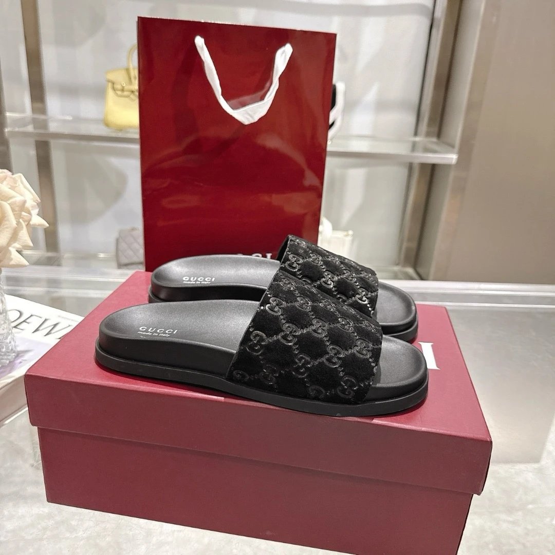 Leather Printed Slide Sandals photo 3