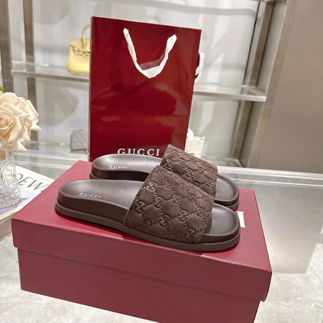 Leather Printed Slide Sandals photo 2