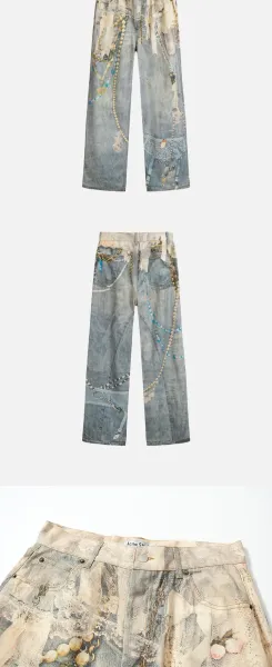 Design Wide-Leg Distressed Gray Jeans - 13