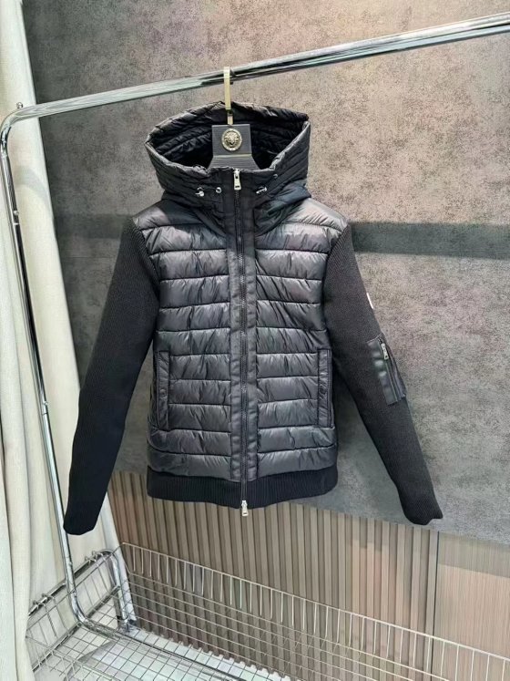 【 Double 11 Super Deals 】 8, AC Europe Station New M Home Knitted Splicing Leisure Down Jacket Men's White Duck Down Warm and Fashionable Slimming Down Jacket