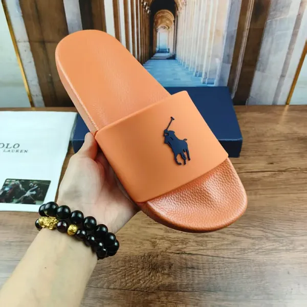 Polo Ralph Lauren Logo Slide Sandals Orange Slippers - 1
