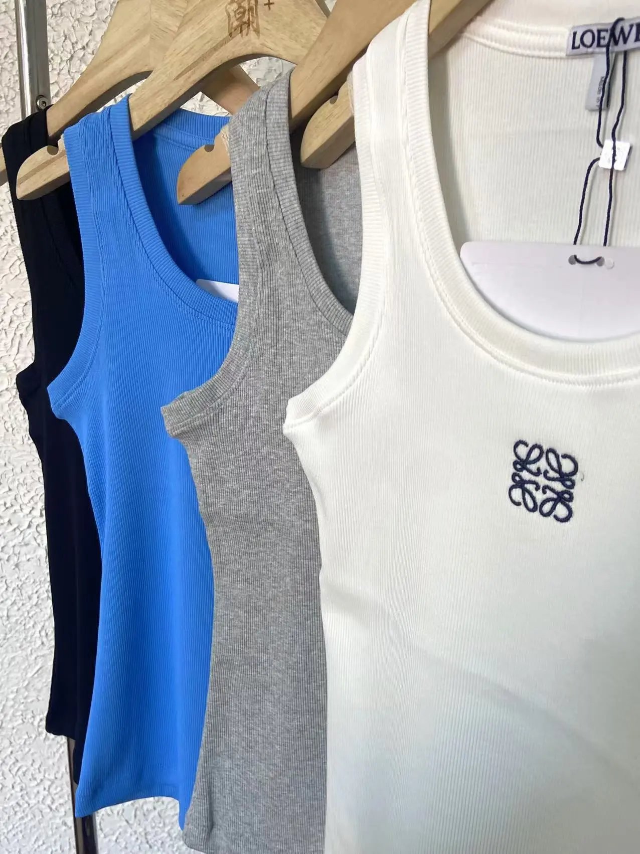 Loewe Tank Top White Logo Embroidered Casual