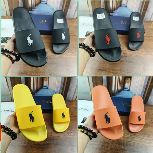 Polo Ralph Lauren Logo Slide Sandals Orange Slippers - 3