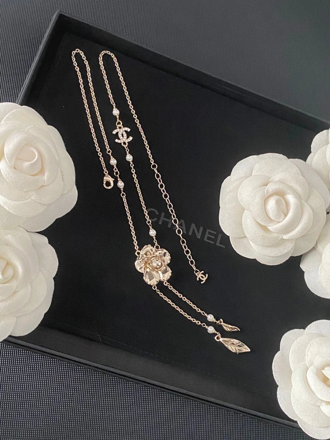 Chanel Pearl and CC Logo Necklace White Jewelry - 12