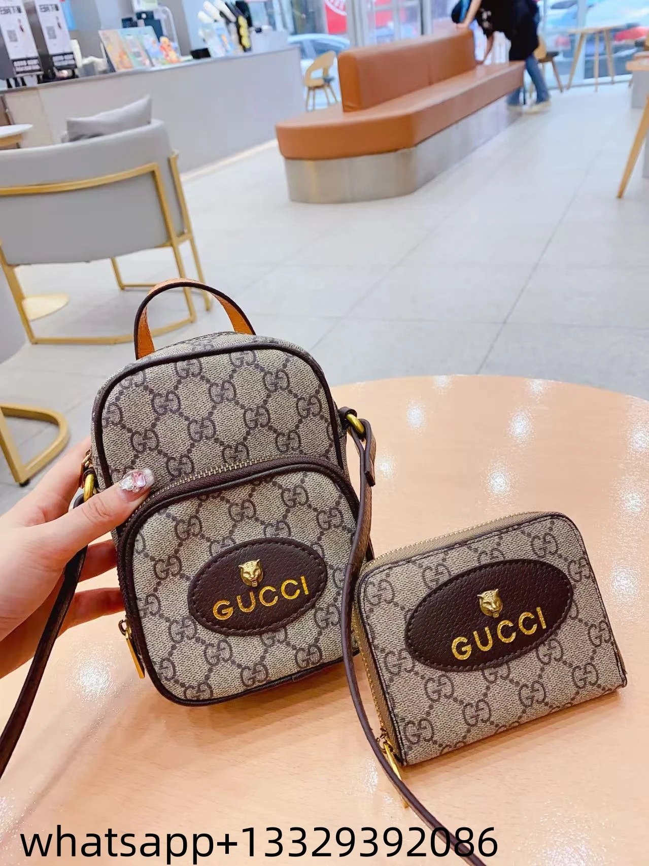Gucci Floral Print Tote Bag with Dior Oblique Makeup Pouches Set White Purple Multicolor Handbags - 21