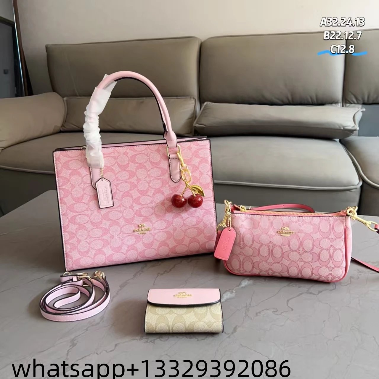 Gucci Floral Print Tote Bag with Dior Oblique Makeup Pouches Set White Purple Multicolor Handbags - 10
