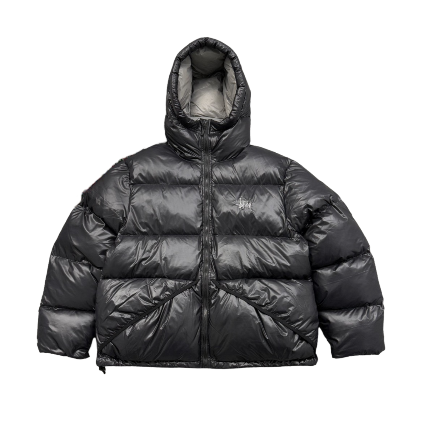 Black Stussy Puffer Jacket