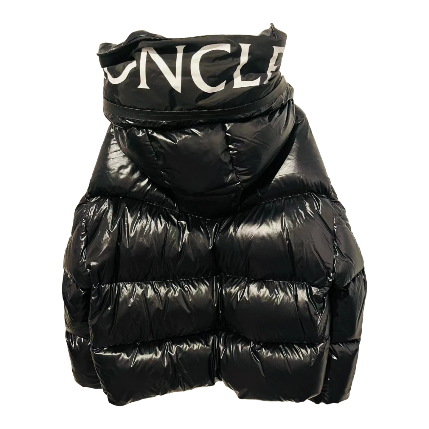 Moncler Down Jacket Hooded Logo Black