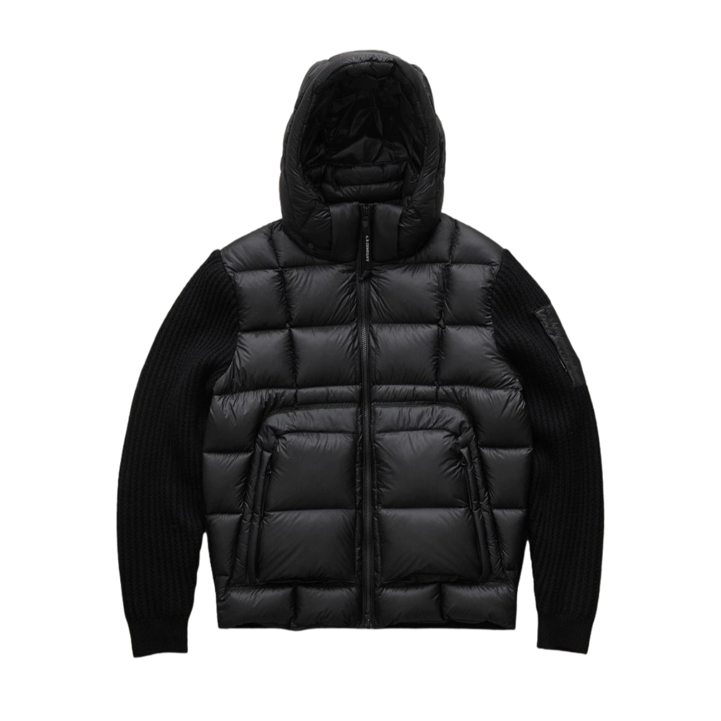 Black Quilted Hooded Jacket