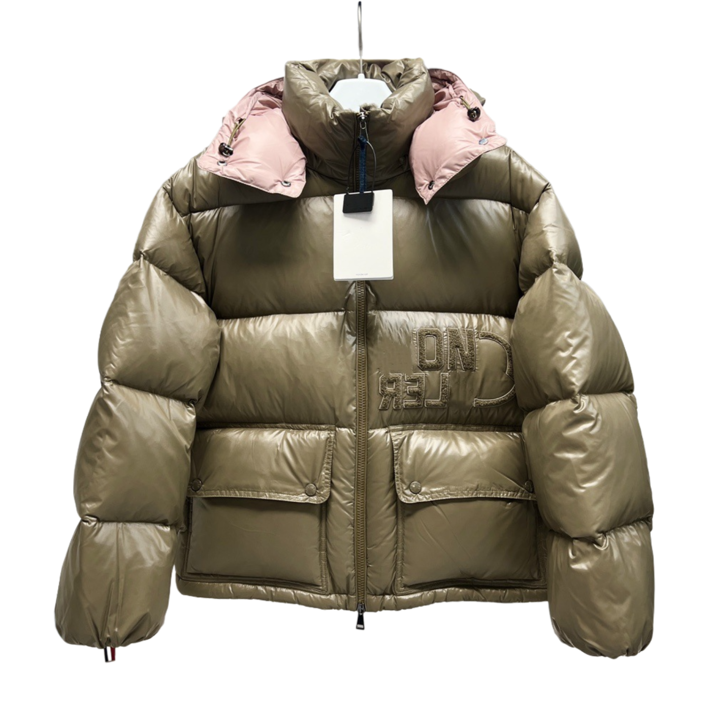 Correct version of the M family 23SS short lacquered nylon fabric bread down jacket men and women with removable hat
