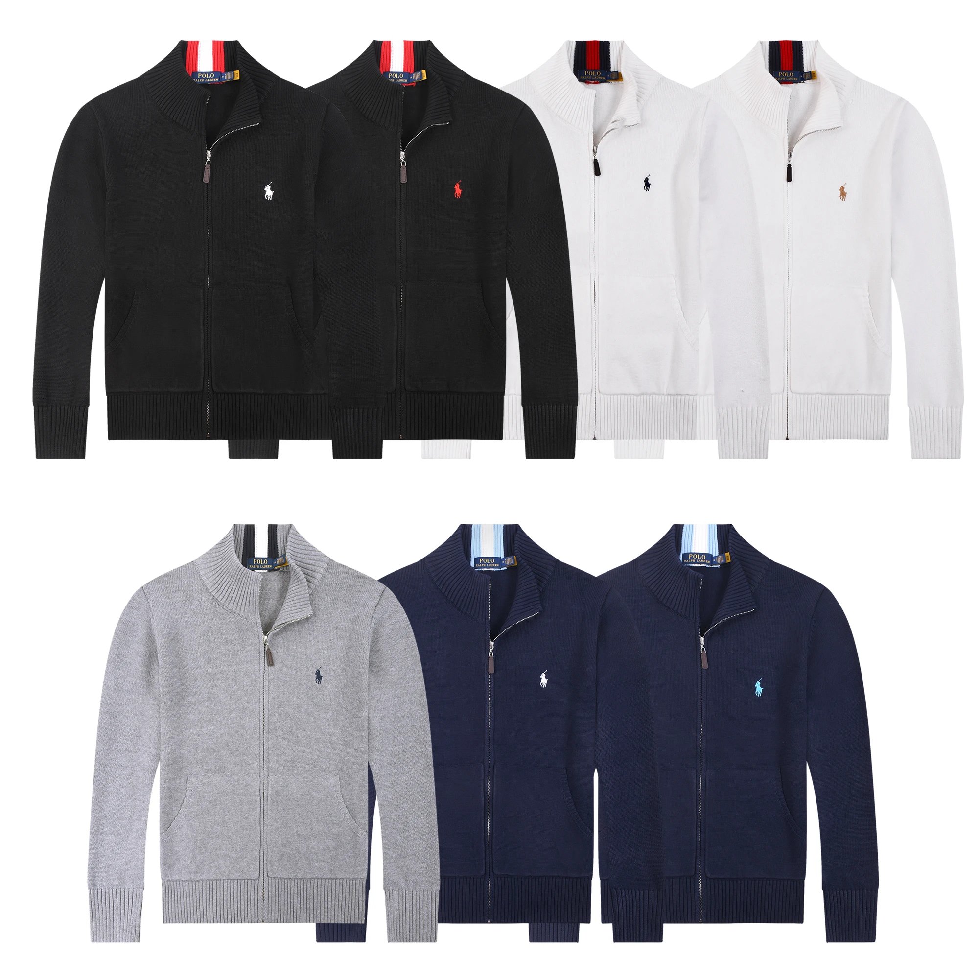 DU， 10.24-Autumn/Winter New Small Label Embroidered Zipper cardigan Sweater Coat