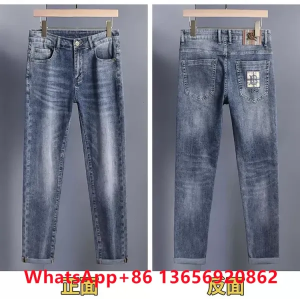 Design Slim Fit Distressed Blue Jeans - 1
