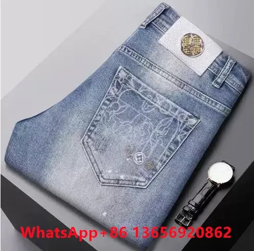 Design Embroidered Floral Denim Jeans Blue - 1