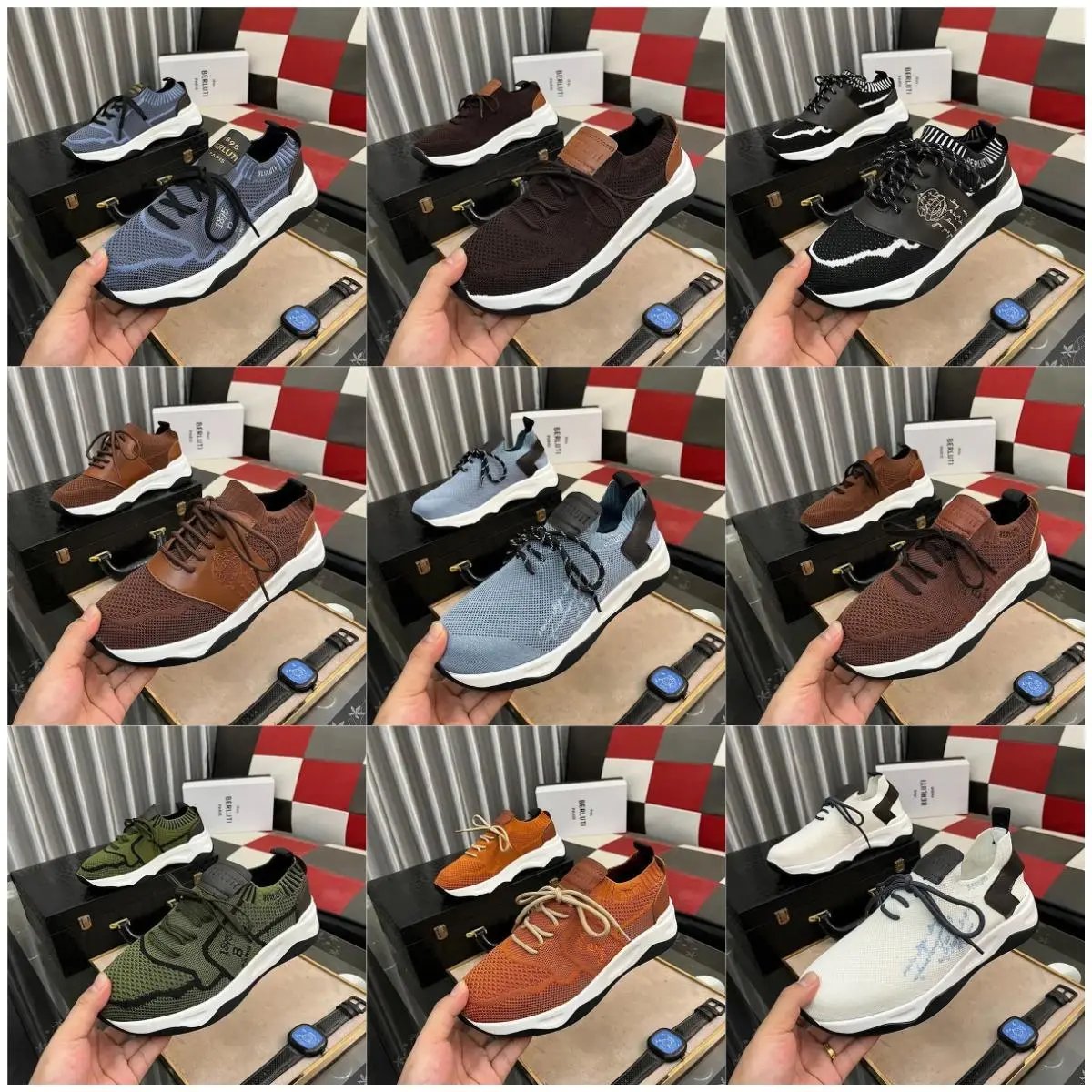 Mesh Knit Sneakers Multi Color
