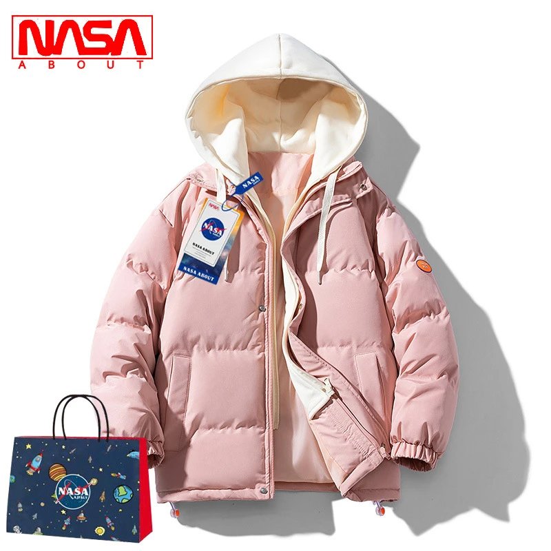 hot selling *23 冬季新款连帽外套男宽松情侣棉衣加厚保暖羽绒棉服