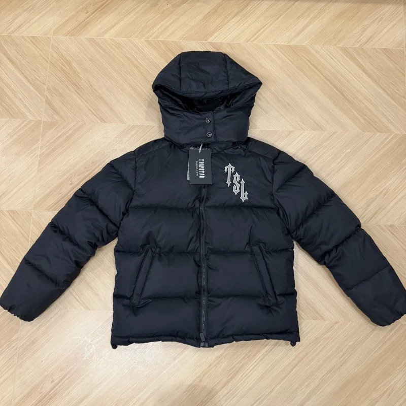 hot selling +18跨境外贸Trapstar冬季连帽男女款虎头标棉服街头嘻哈时尚外套棉服