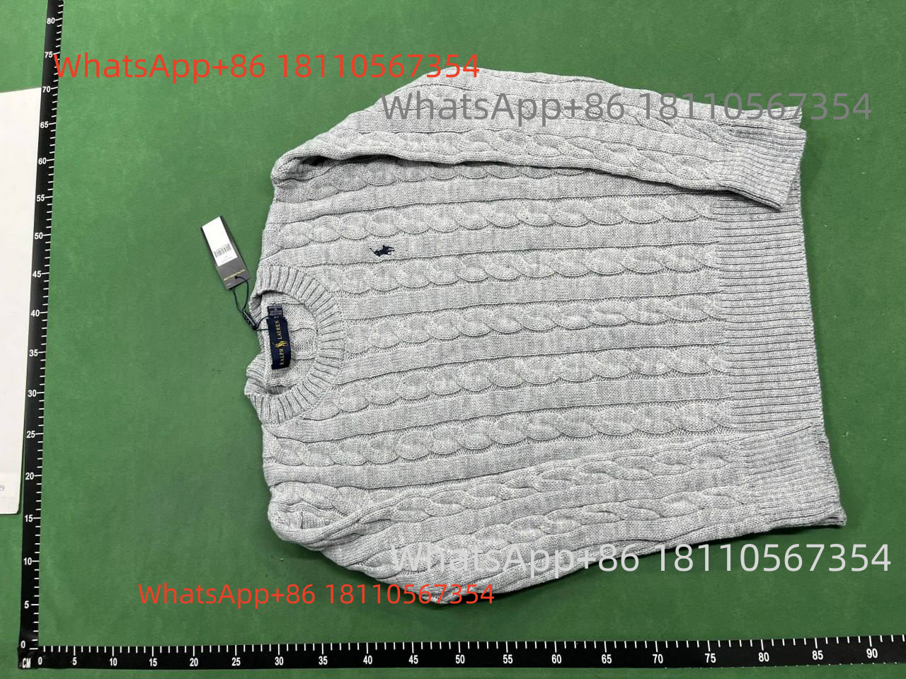 Ralph Lauren Grey Sweater (Small Black Pony)