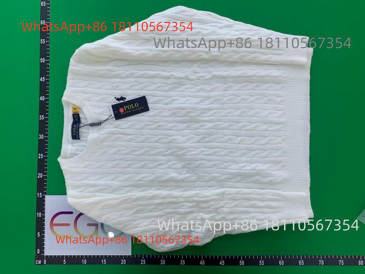 Ralph Lauren White Sweater (Small Black Pony)