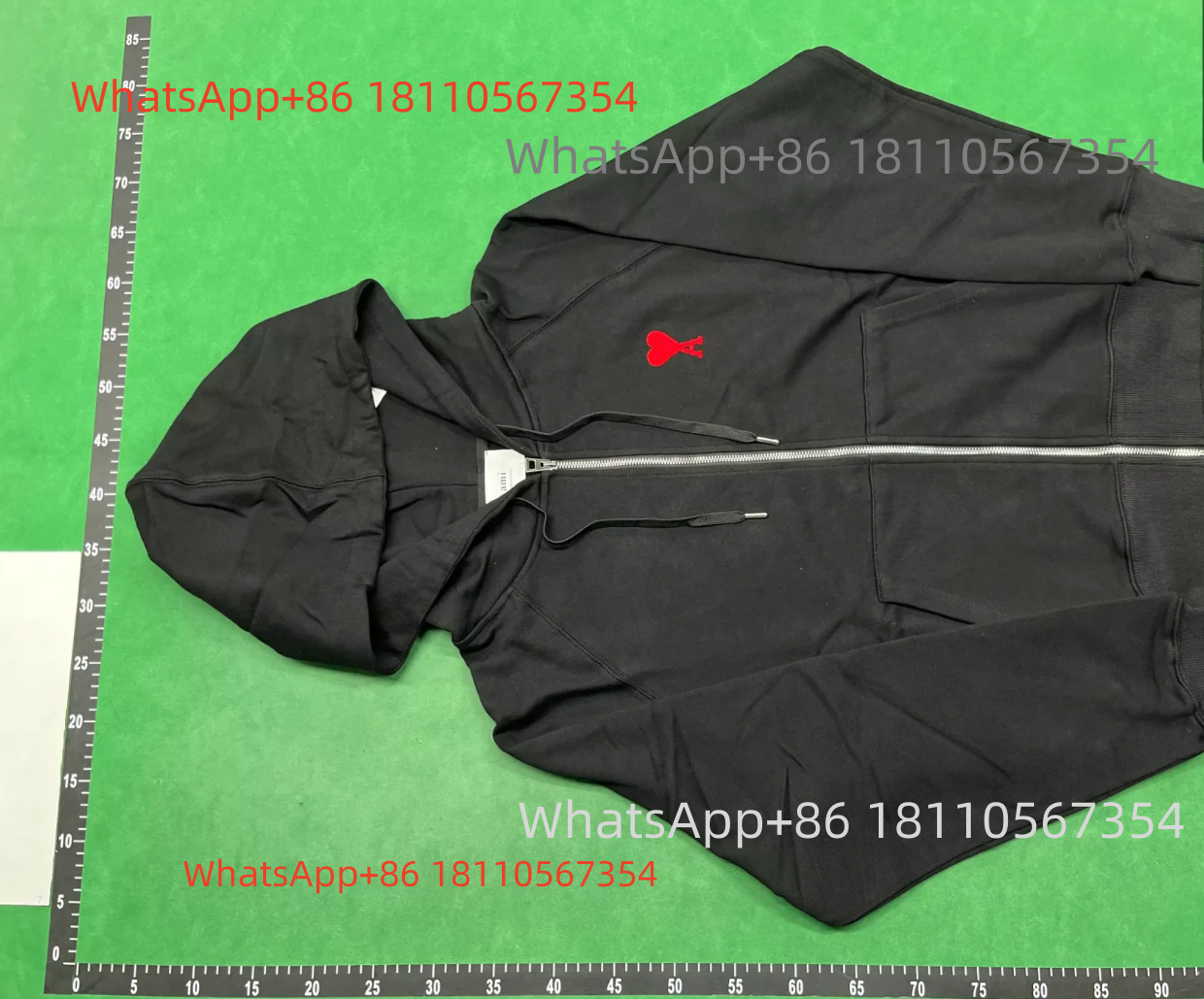 AMI Paris-Black with Red Logo