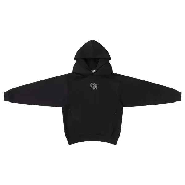 Design Embroidered Logo Hoodie Charcoal Gray Hoodie - 11