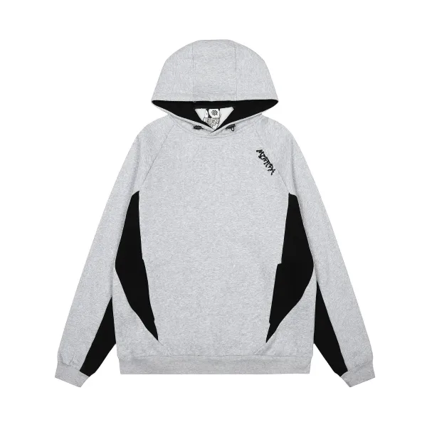Design Embroidered Logo Hoodie Charcoal Gray Hoodie - 5