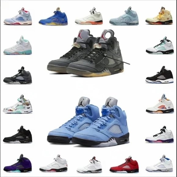 现货【纯原精品】Air Jordan 5 Retro白红 Low 流川枫 国际航班 新鲜王子 aj5ow联名白蝉翼黑蝉翼 郭艾伦 AJ5愤怒的公牛 红蓝鸳鸯 情人节  实战篮球鞋运动鞋