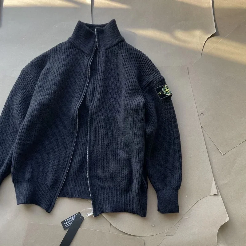 Stone Island Ribbed Zip-Up Swe