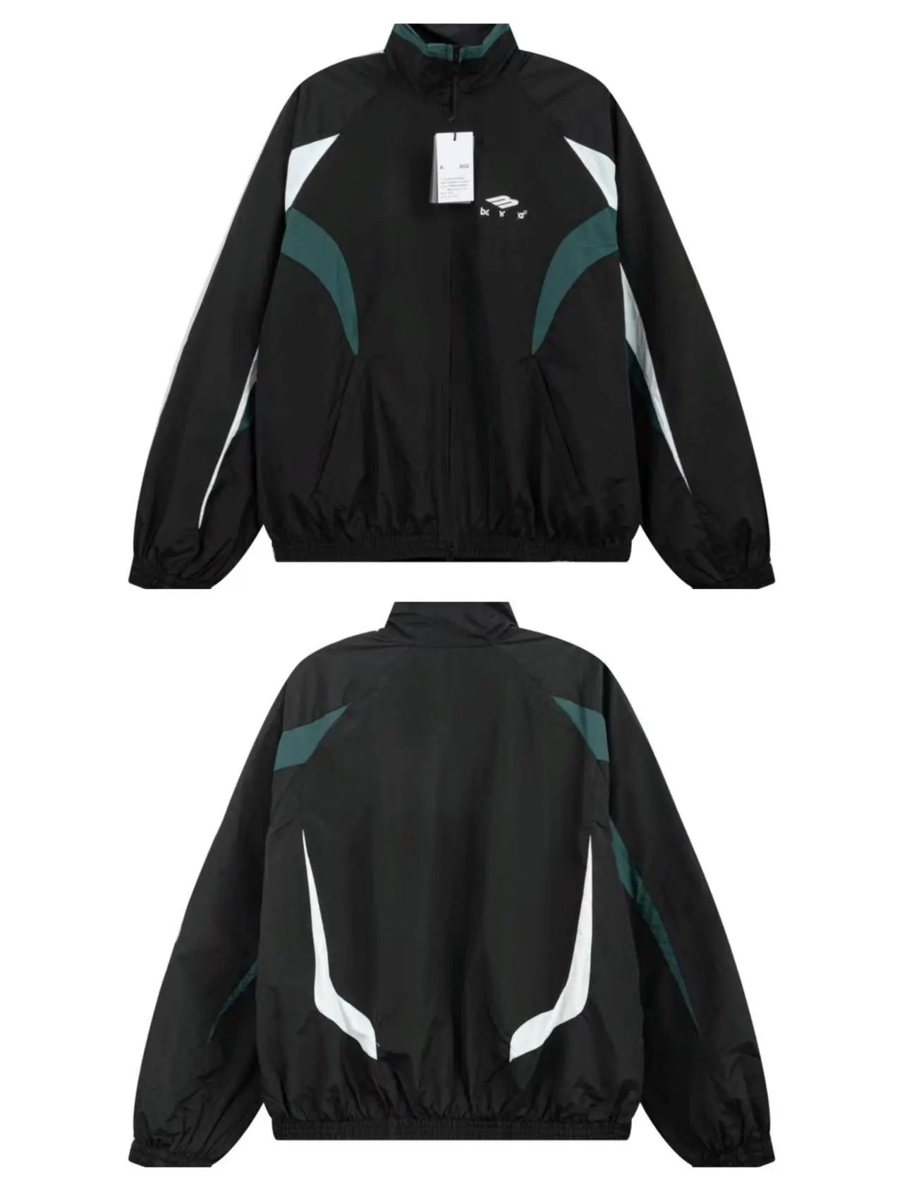 Balenciaga Matching Sets Color-block zip-up track jacket and straight-leg pants set — L-9-1