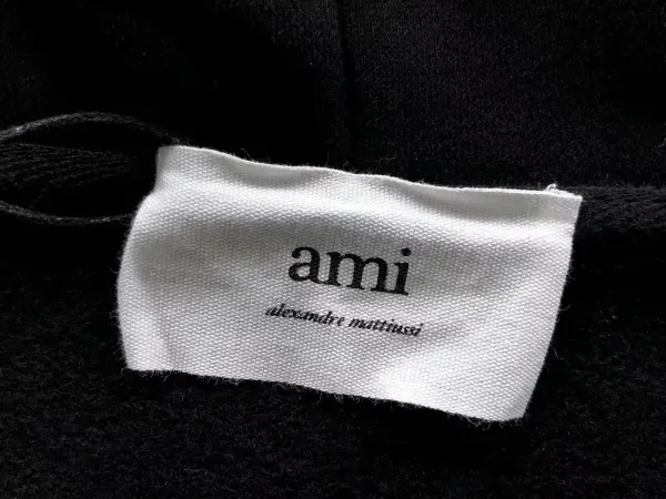 Ami Paris Ami de Coeur Zip-Up Hoodie Black - 11