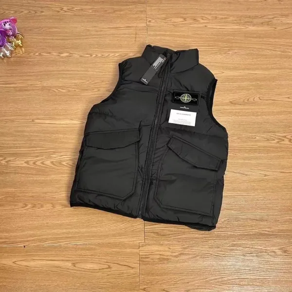Stone Island Basic Gommato Black Vest Outerwear.vest - 1