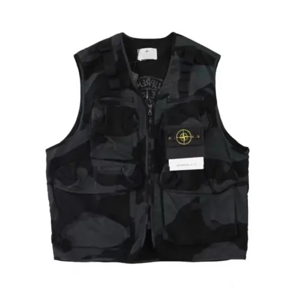Stone Island Black Camo Utility Vest Outerwear.vest - 1