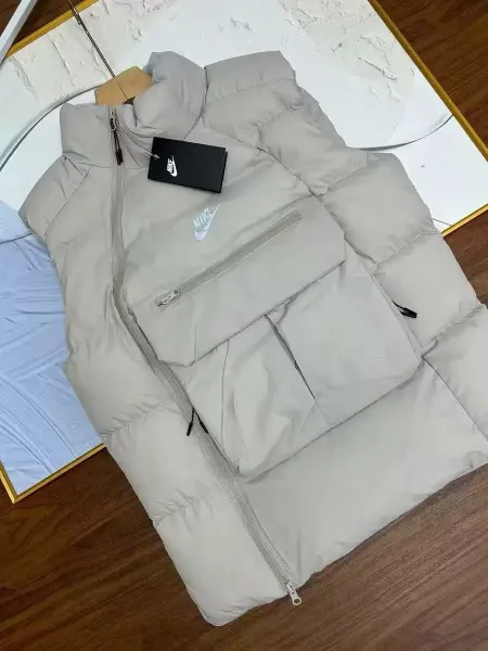 Nike Puffer Vest Light Gray Outerwear - 1