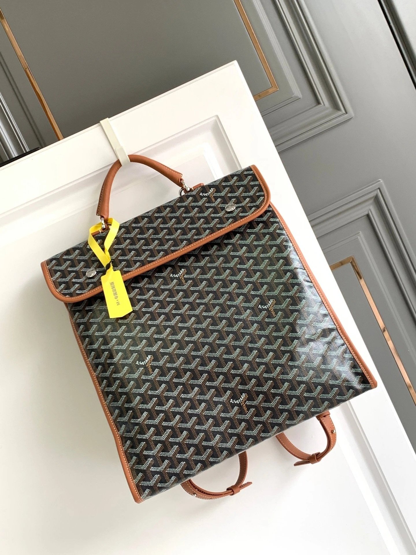 Goyard Handbags Goyardine patterned tote bag — envelope black brown