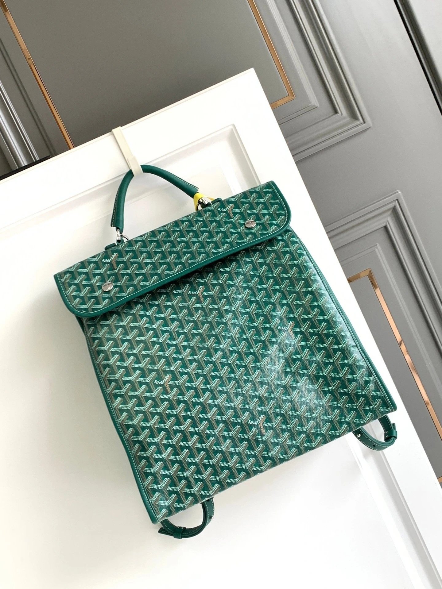 Goyard Handbags Goyardine patterned tote bag — envelope green