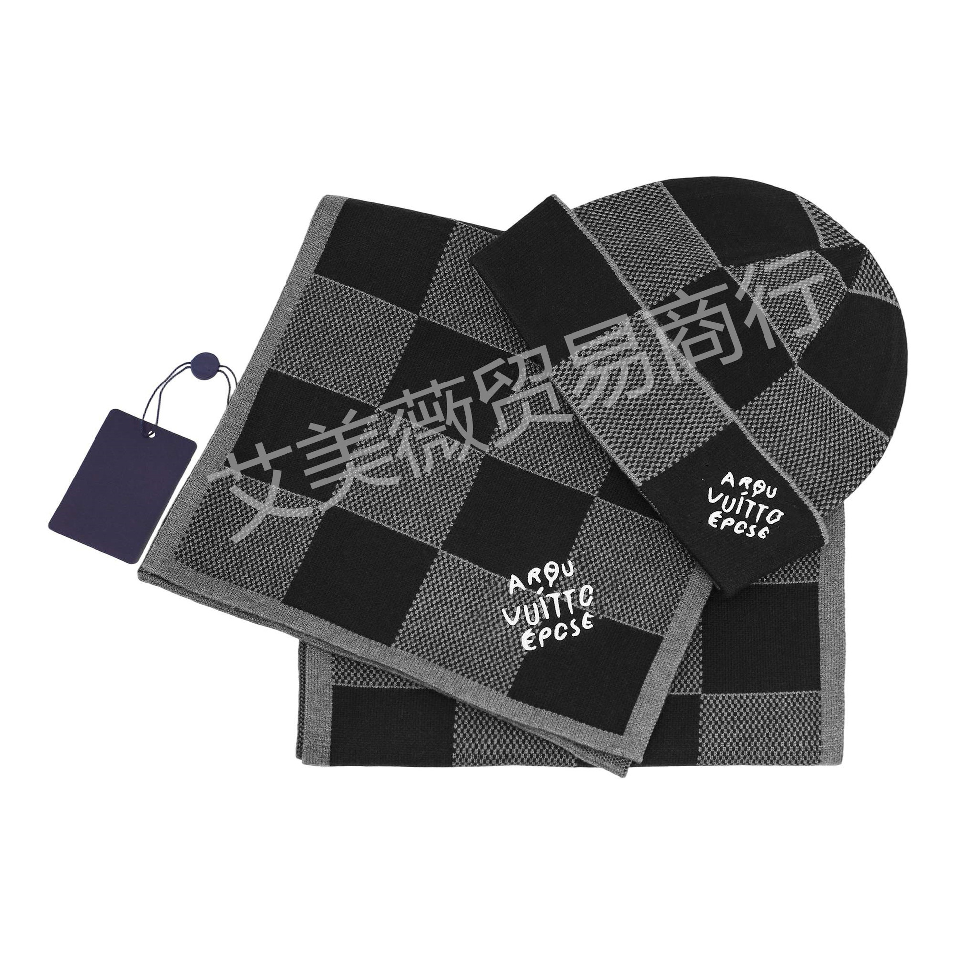 L Plaid Set Black Gray-High Quality