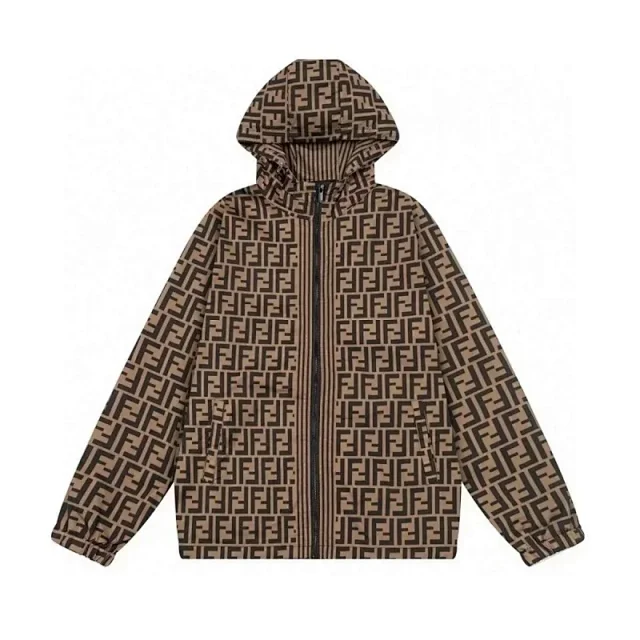 Fendi Down Jackets Hooded reversible FF-logo trim product detail image 12