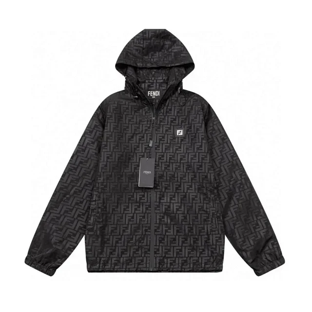 Fendi Down Jackets Hooded reversible FF-logo trim product detail image 13