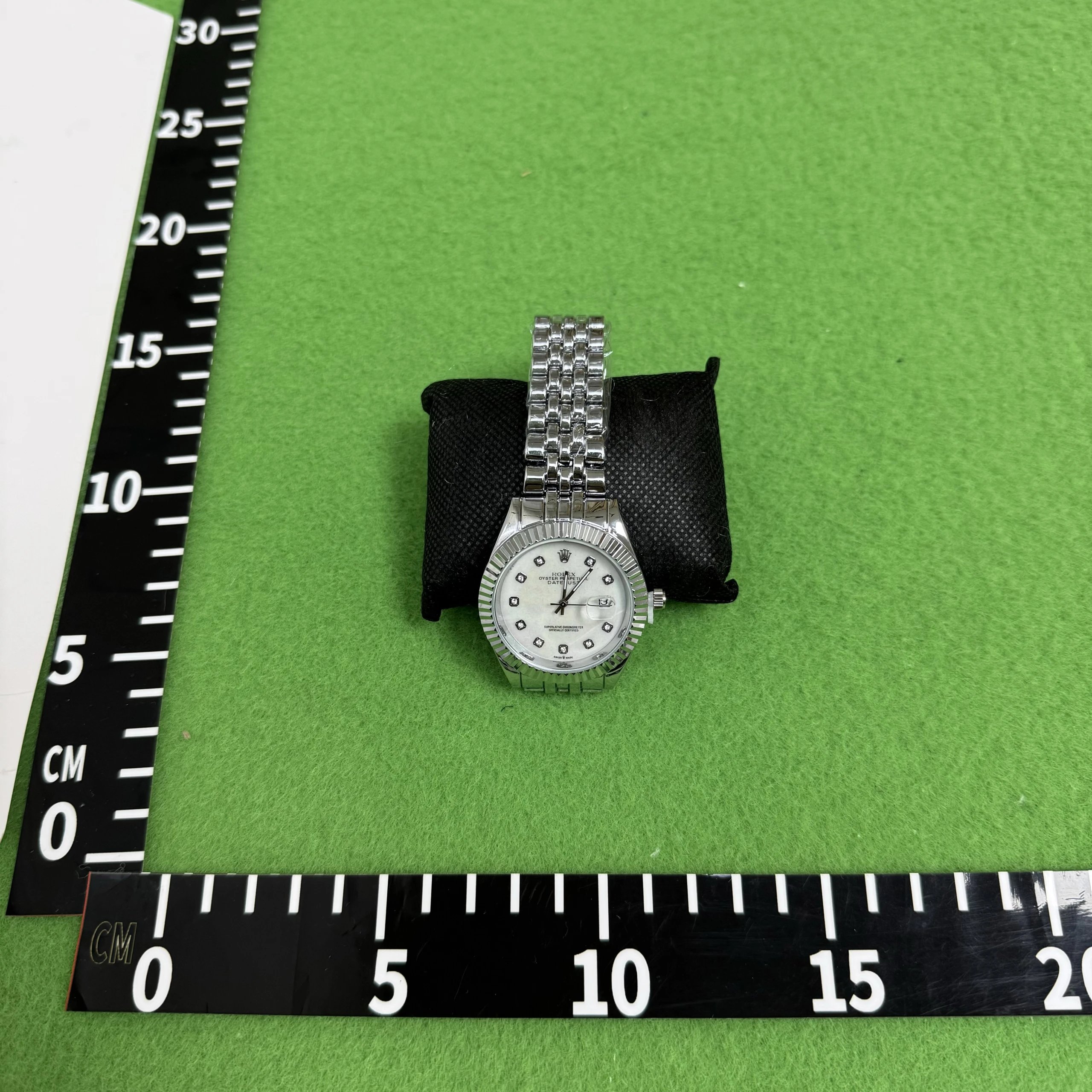 Rolex Oyster Perpetual Day-Date Blue Dial Diamond-Encrusted Watch - 7