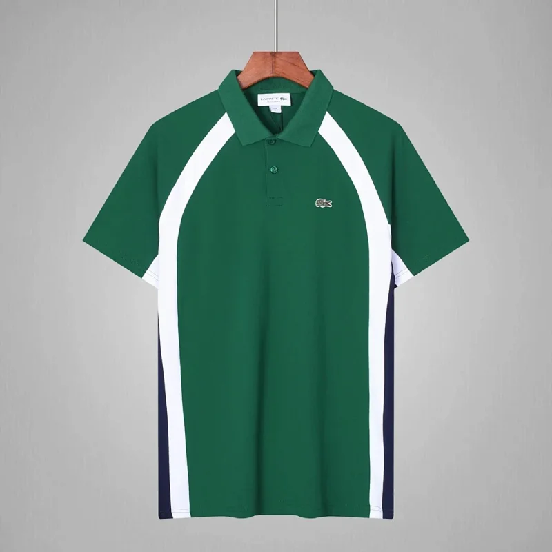 Green polo contrast panel